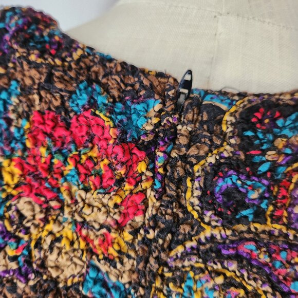 Vintage NWT ACT I New York Floral Paisley Smocked Midi Dress Drop-waist - Picture 7 of 14